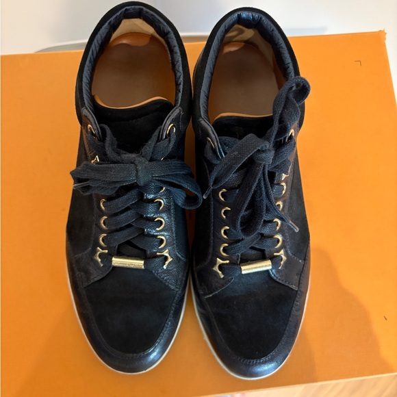 Jimmy Choo Miami Navy Metallic Leather/Metallic Suede...